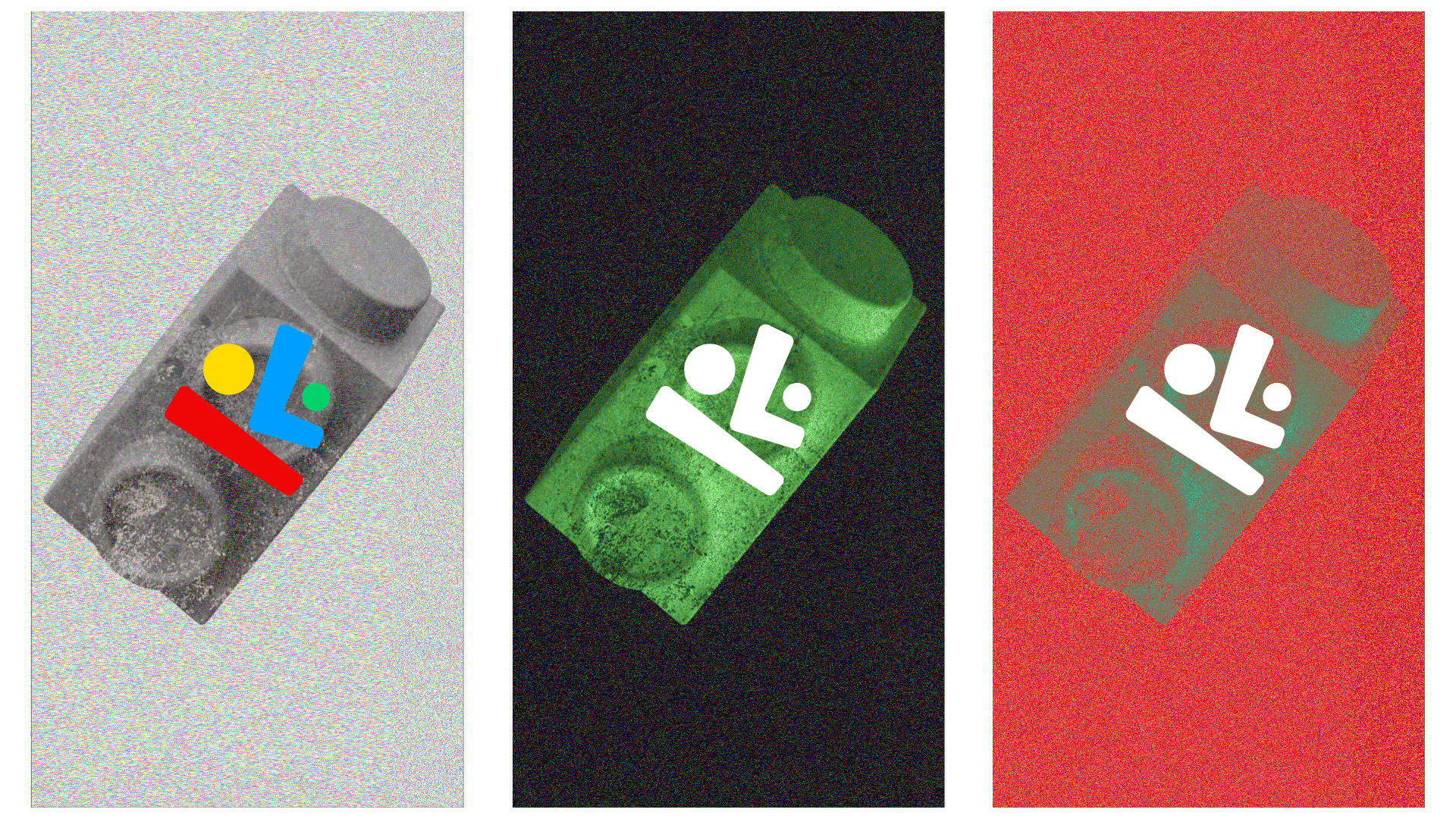 KaizenLab brand applied on physical blocks — three colourway mockups