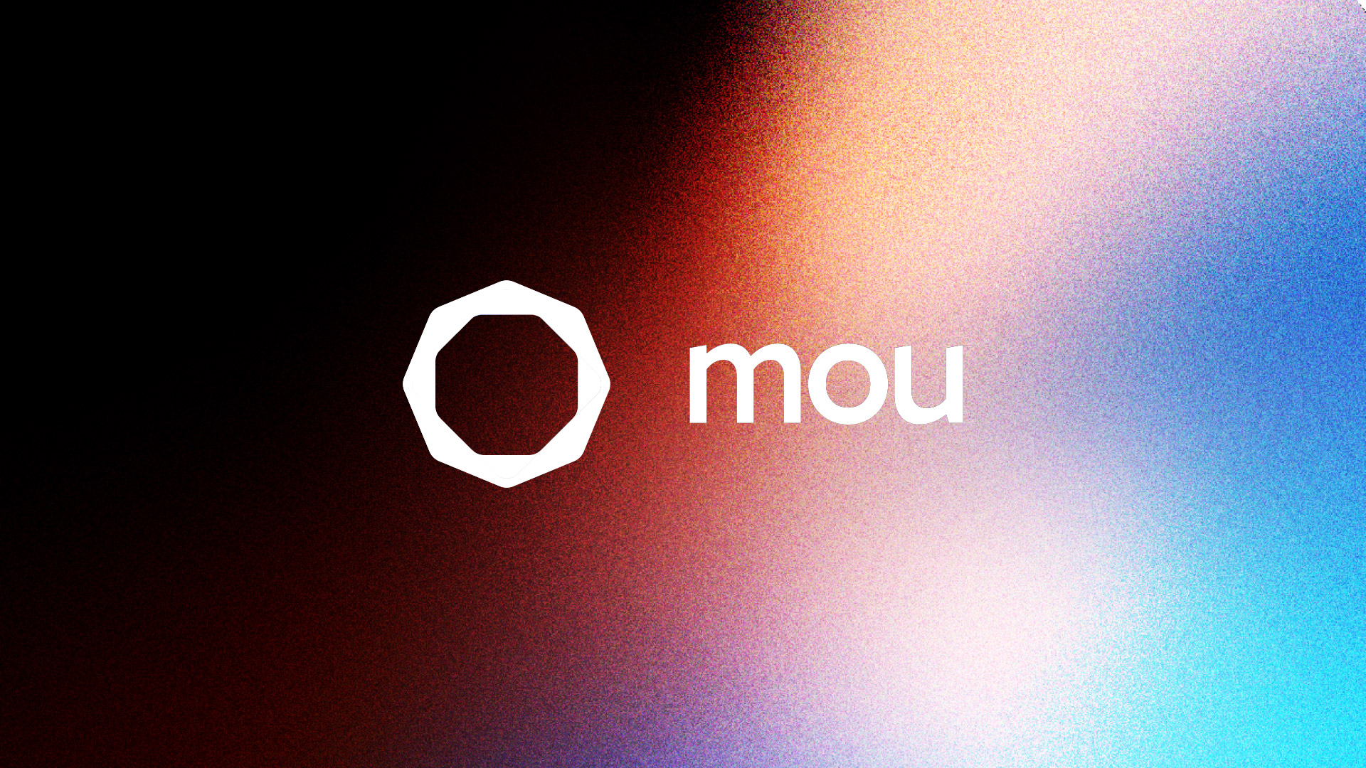 Mou identity on gradient dark background