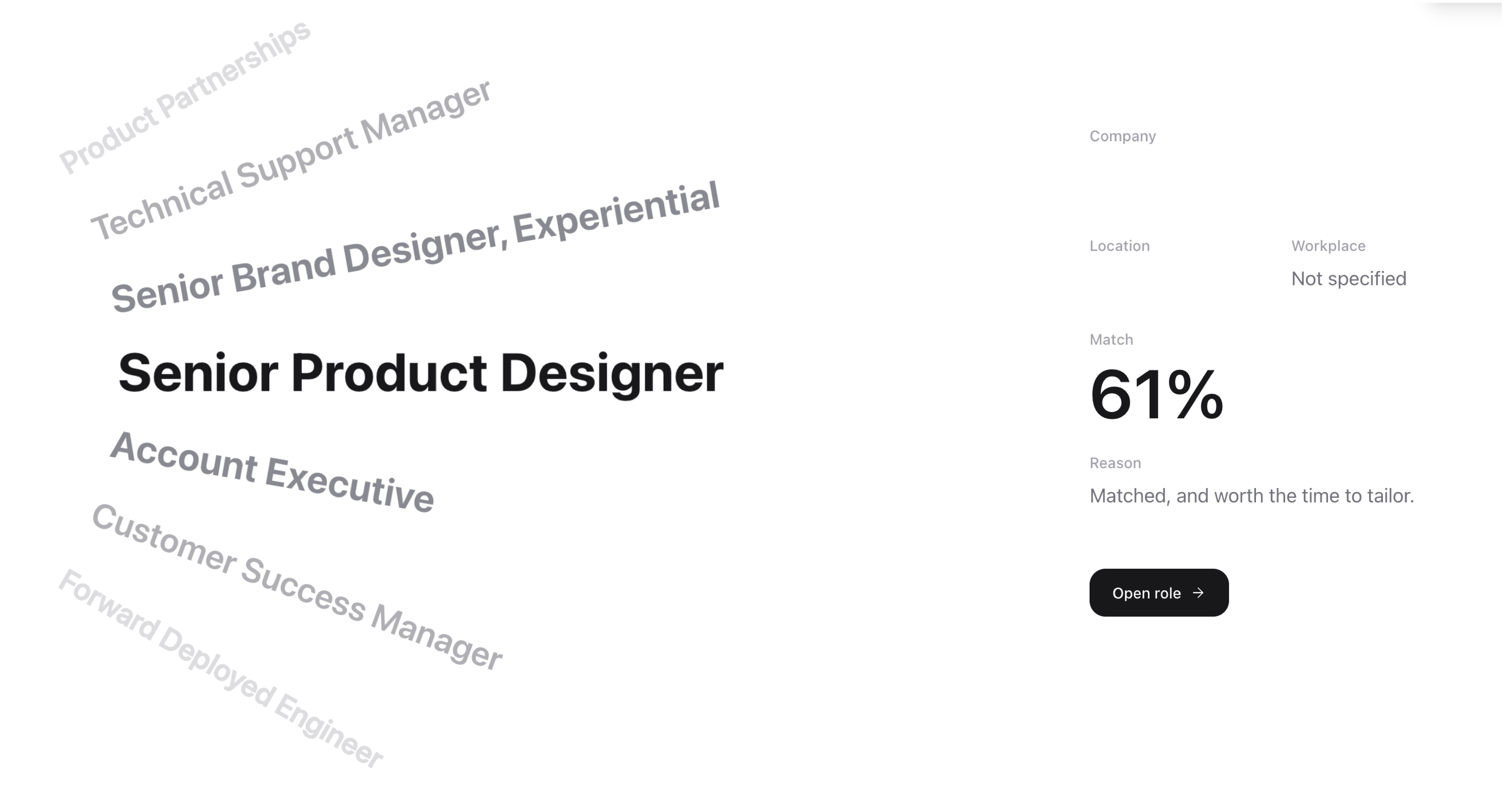 Ply.ai tailoring through selection interface